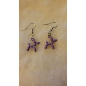Mini purple balloon dog earrings